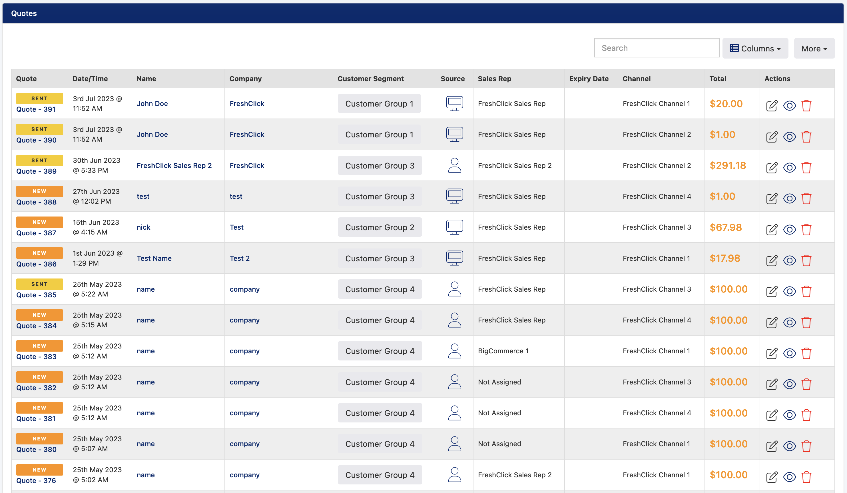Manages your quotes easily